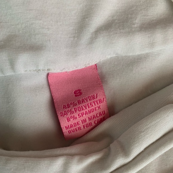 ABERCROMBIE & FITCH Vintage Y2K White Ruffle Skirt Pink Buttons S - Picture 2 of 6